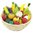 Korb m. Obst + Gemüse aus Holz - von Gollnest + Kiesel