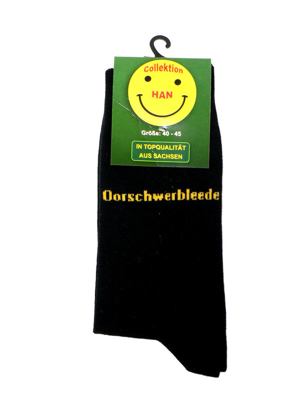 Sachsen Sockenpaar "Oorschwerbleede", schwarz