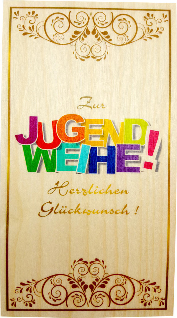 Holzkarte "Zur Jugendweihe"